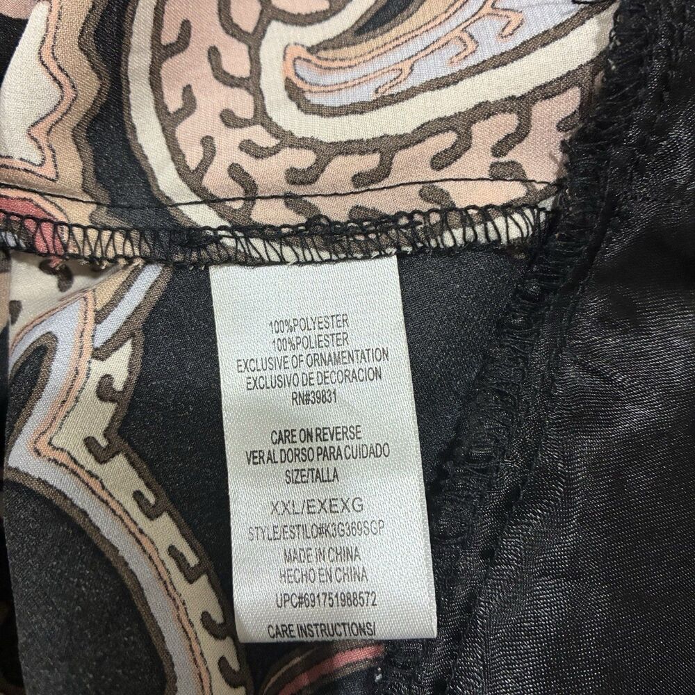 Baby Phat Y2K Halter Maxi Dress Black Gold Paisley Cut Out Open Back Plus Sz XXL - Picture 6 of 6